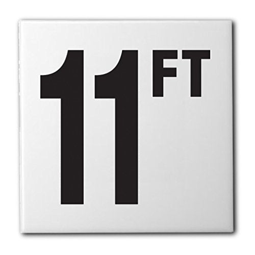 Ceramic Swimming Pool Waterline Depth Marker "11 FT" Smooth Finish, 4 inch Font