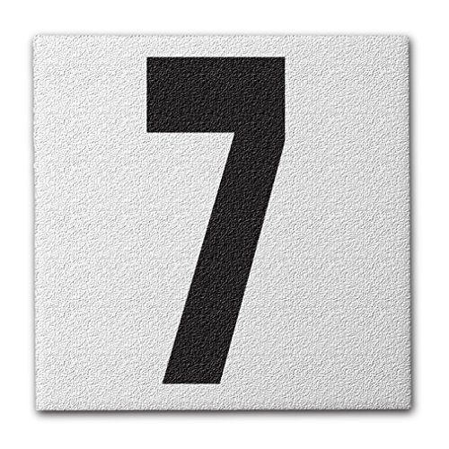 Ceramic Swimming Pool Deck Depth Marker " 7 " Abrasive Non-Slip Finish, 5 inch Font