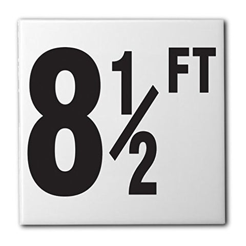 Ceramic Swimming Pool Waterline Depth Marker "8 1/2 FT" Smooth Finish, 4 inch Font