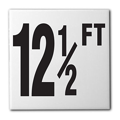 Ceramic Swimming Pool Waterline Depth Marker "12 1/2 FT" Smooth Finish, 4 inch Font