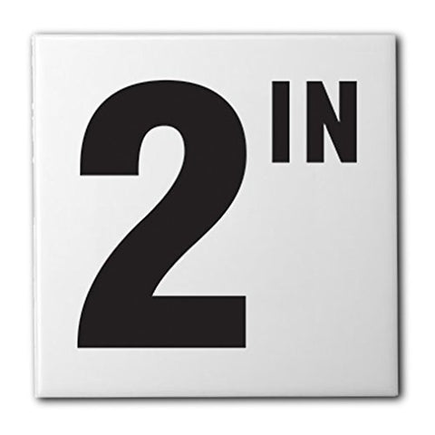 Ceramic Swimming Pool Waterline Depth Marker "2 IN" Smooth Finish, 4 inch Font