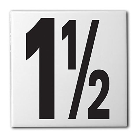 Ceramic Swimming Pool Waterline Depth Marker "1 1/2" Smooth Finish, 5 inch Font