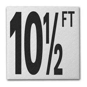 Ceramic Swimming Pool Deck Depth Marker "10 1/2FT" Abrasive Non-Slip Finish, 5 inch Font
