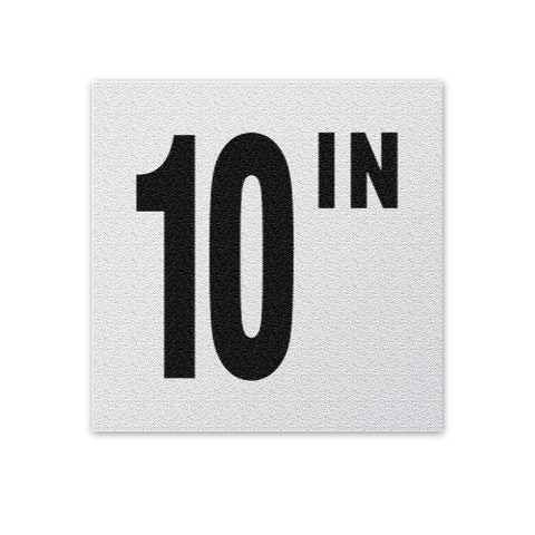 Ceramic Swimming Pool Depth Marker " 10 IN " Abrasive Non-Slip Finish 4 Inch Font