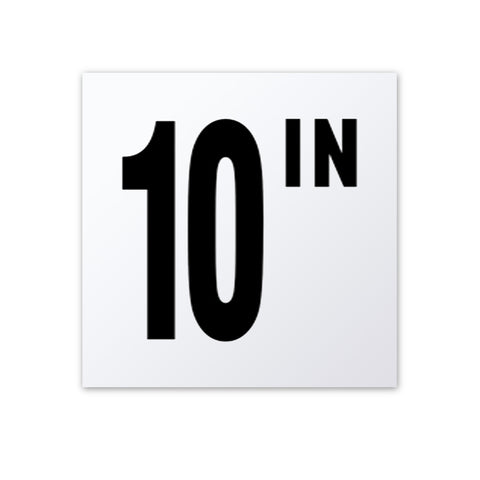 Ceramic Swimming Pool Depth Marker "10 IN " Smooth Finish 4 Inch Font