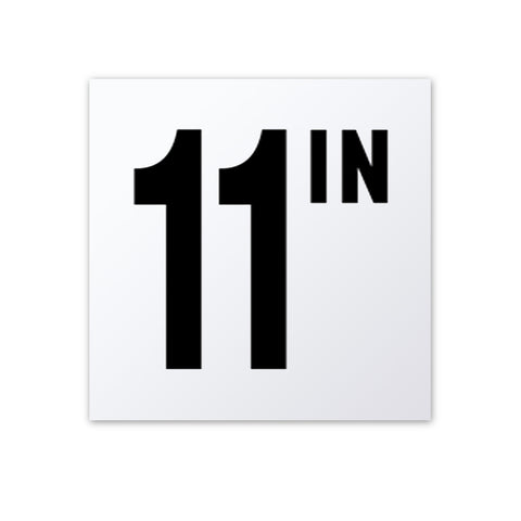 Ceramic Swimming Pool Depth Marker "11 IN" Smooth Finish 4 Inch Font