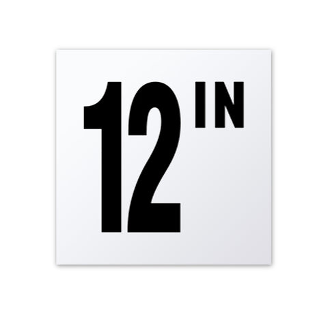 Ceramic Swimming Pool Depth Marker "12 IN" Smooth Finish 4 Inch Font