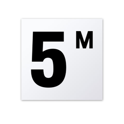 Ceramic Swimming Pool Depth Marker "5 M" Smooth Finish 4 Inch Font