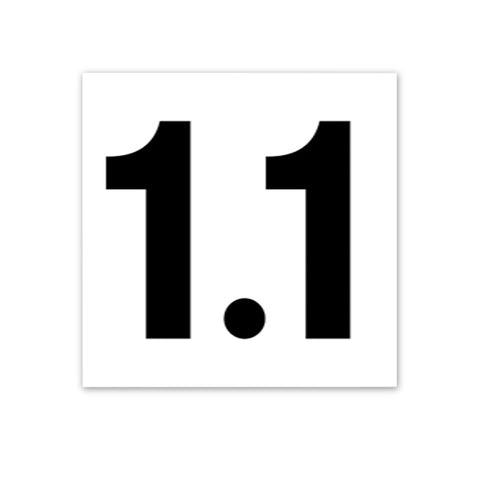 Ceramic Swimming Pool Deck Depth Marker " 1.1 " Smooth Finish, 4 inch Font