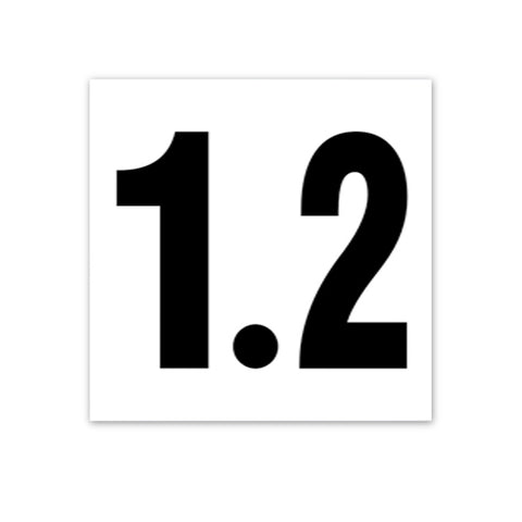 Ceramic Swimming Pool Deck Depth Marker " 1.2 " Smooth Finish, 4 inch Font