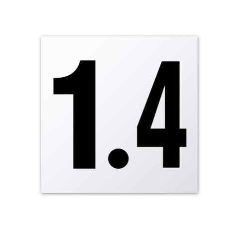 Ceramic Swimming Pool Deck Depth Marker " 1.4 " Smooth, 4 inch Font