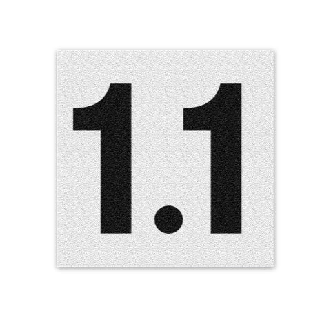 Ceramic Swimming Pool Deck Depth Marker " 1.1 " Abrasive Non-Slip Finish, 4 inch Font