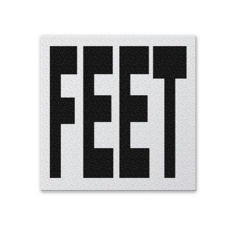 Ceramic Swimming Pool Waterline Depth Marker "FEET" Abrasive Non-Slip Finish, 5 inch Font