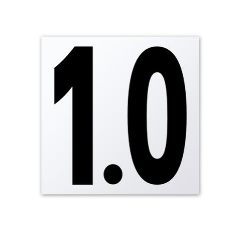 Ceramic Swimming Pool Deck Depth Marker " 1.0 "  Smooth Finish, 5 inch Font