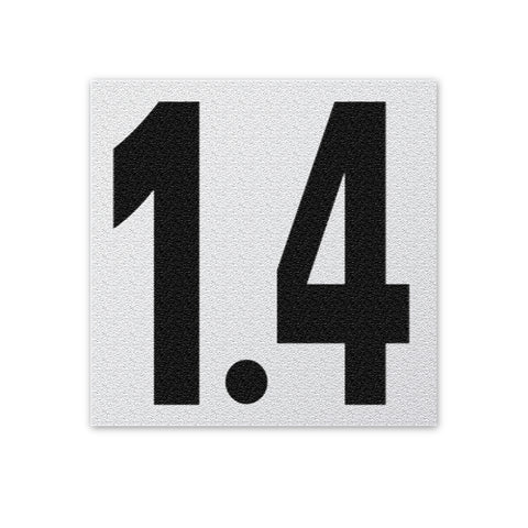 Ceramic Swimming Pool Deck Depth Marker " 1.4 " Abrasive Non-Slip Finish, 5 inch Font
