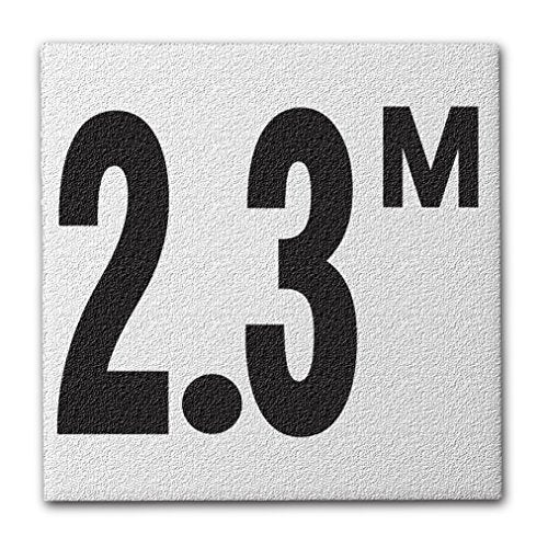 Ceramic Swimming Pool Deck Depth Marker " 2.3 M " Abrasive Non-Slip Finish, 4 inch Font