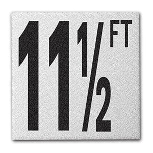 Ceramic Swimming Pool Deck Depth Marker "11 1/2 FT" Abrasive Non-Slip Finish, 5 inch Font