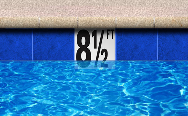 Ceramic Swimming Pool Depth Marker "1.1 M " Abrasive Non-Slip Finish 5 Inch Font